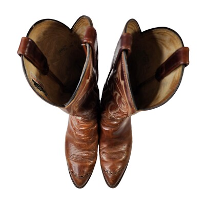 DAN POST MENS BROWN LEATHER WESTERN/COWBOY BOOTS SZ 9 D  display picture 1