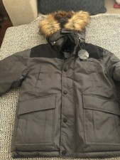 Ben Sherman Boy  s Parka Faux Fur Jacket Size M 10-12 