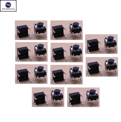 HUAZIZ 10 Pezzi 12x12x7 mm Miniatura Micro Momentanea Tattile Tattile