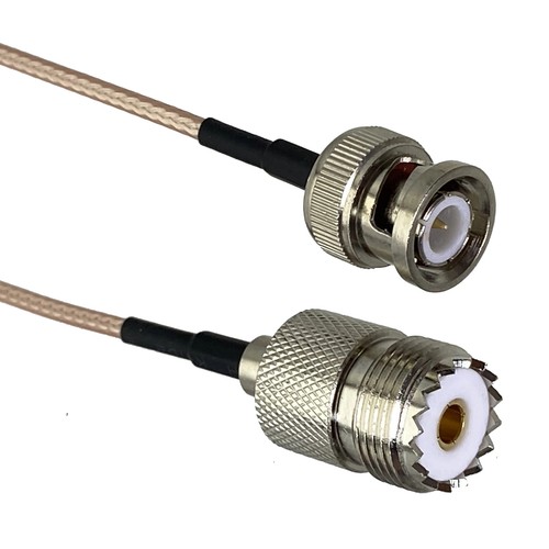 UHF PL259 Male & SO239 Female to BNC Male Connector crimp RG58 RG316 cable RF - Picture 15 of 19