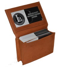 CREDIT CARD ID BUSINESS CARD MONEY HOLDER EXPANDABLE POCKET TAN FREE SHIPPING