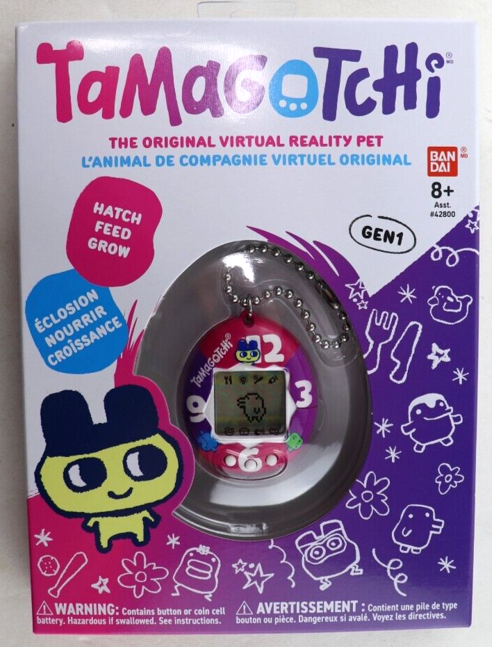 Tamagotchi Original Purple-Pink Clock, (42889) Gen1 New In Box