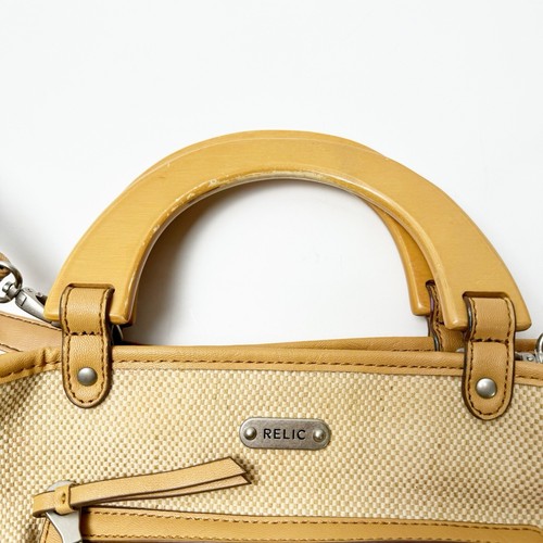 Relic Y2K Striped Canvas Wood Handle Crossbody Tan Multicolor - Picture 11 of 15