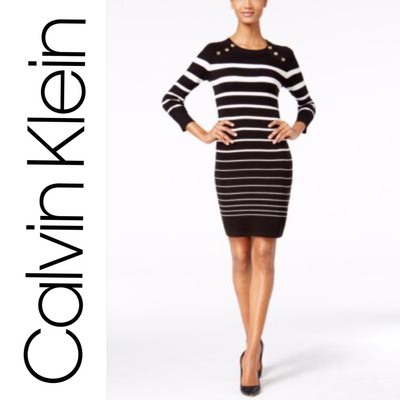 calvin klein long sleeve sweater dress
