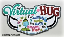 CRAFTECAFE VIRUS HUG TITLE premade paper piecing scrapbook diecut piece page 3D