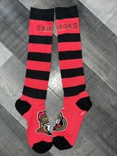 OTTAWA SENATORS NHL HOCKEY TEAM LOGO THIN KNEE HIGH LENGTH SOCKS MEDIUM