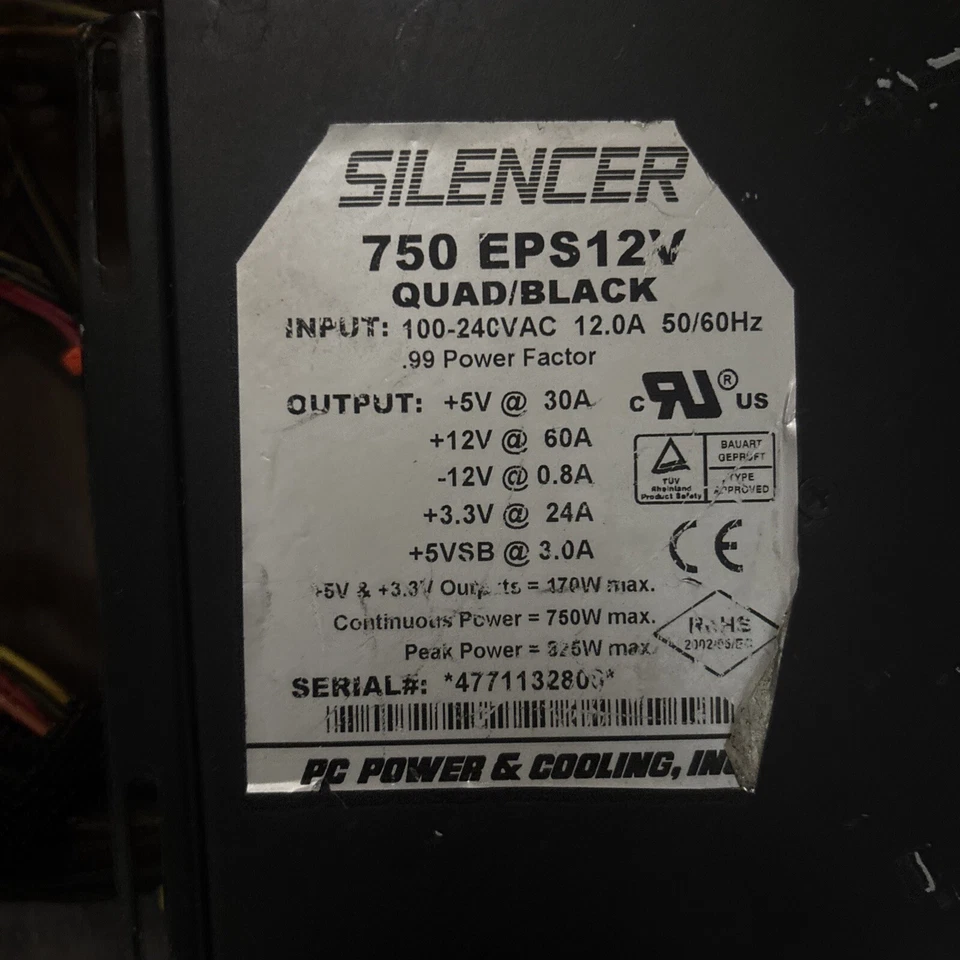 Silencer 750 EPS12V Quad/Black 750W Desktop Power Supply Unit - Image 2 of 2