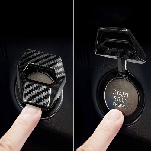 Car Carbon Fiber Engine Start Stop Push Button Switch Cover Trim Car Accessories - Bild 4 von 12