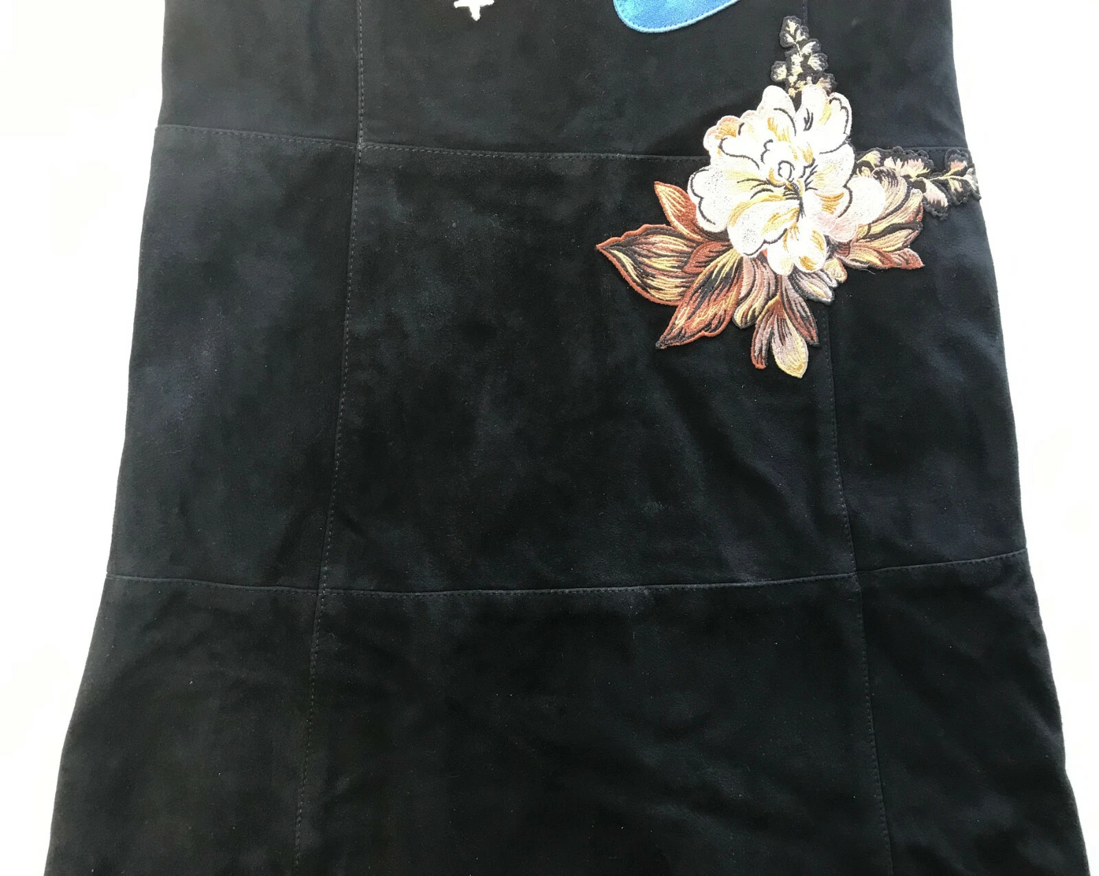 Abito da passerella in pelle scamosciata nero nuovo con etichette Coach ricamato con etichette ~ $1400 al dettaglio!