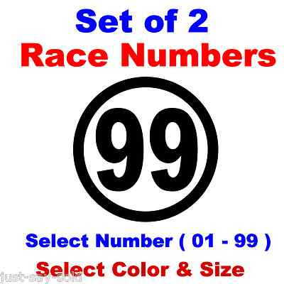 Racing Numbers Round - Car, Motorcycle, Truck Midget Dirt - Select Color & Size