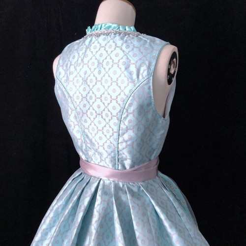 *FLAW Blue Gray Dirndl Oktoberfest Lace Dress Size 34 Beer Girl Cosplay Pocket - 第 7/13 張圖片