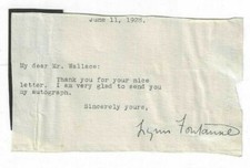 Lynn Fontanne Signed Letter 1928 / Autographed Oscar Nominee