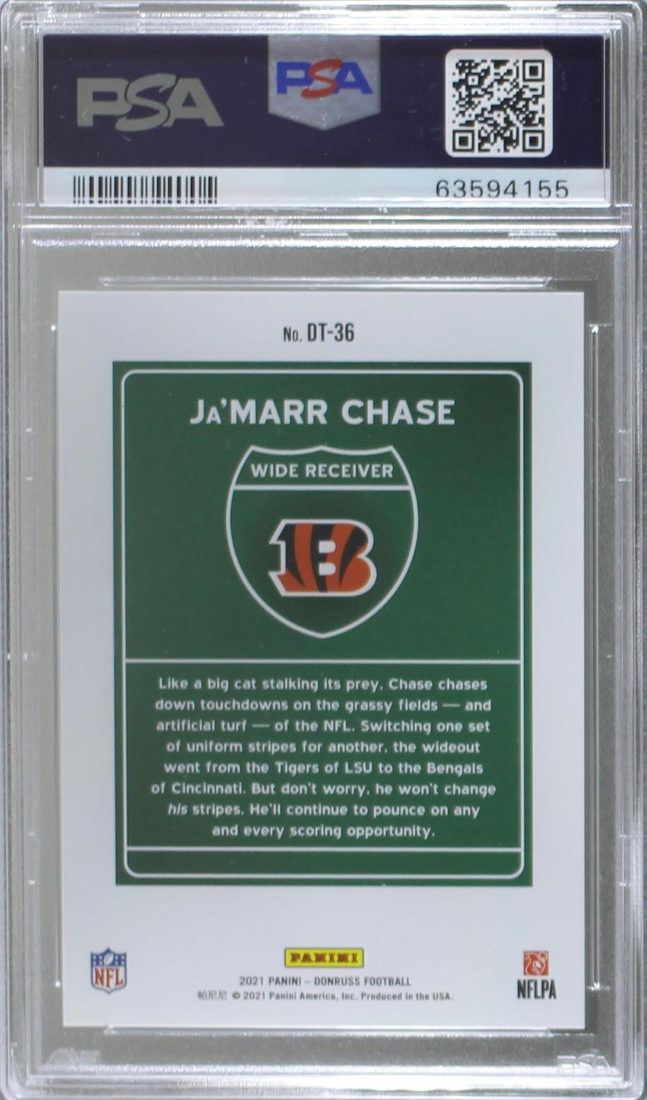 シティ・オブ・ニューヨーク・オフィシャルファイアデパートメント (チェイスカー) 2023 Ja'Marr Chase Prizm Donruss Optic #41 Fire Emoji Holo