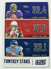2020 Score Fantasy Stars Showcase Lamar Jackson Kirk Derrick Henry /100