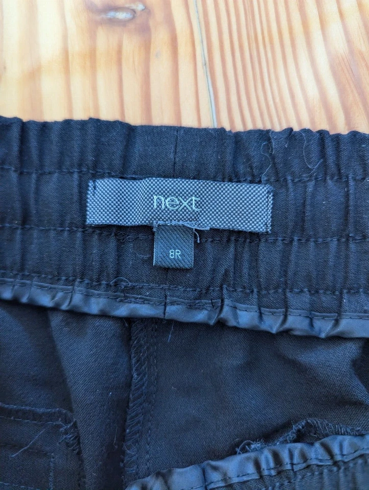 Mujer Next Pantalón Cordón Negro Talla 8R Poliéster Viscosa Mezcla Foto 2 de 4