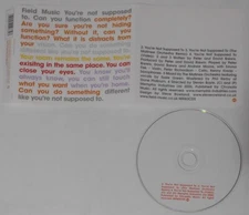 Field Music - You're Not Supposed to ep - U.K. cd
