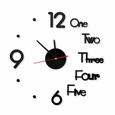 3D Modern DIY Wall Clock Mirror Creative Removable Art Decal Sticker Home Decor