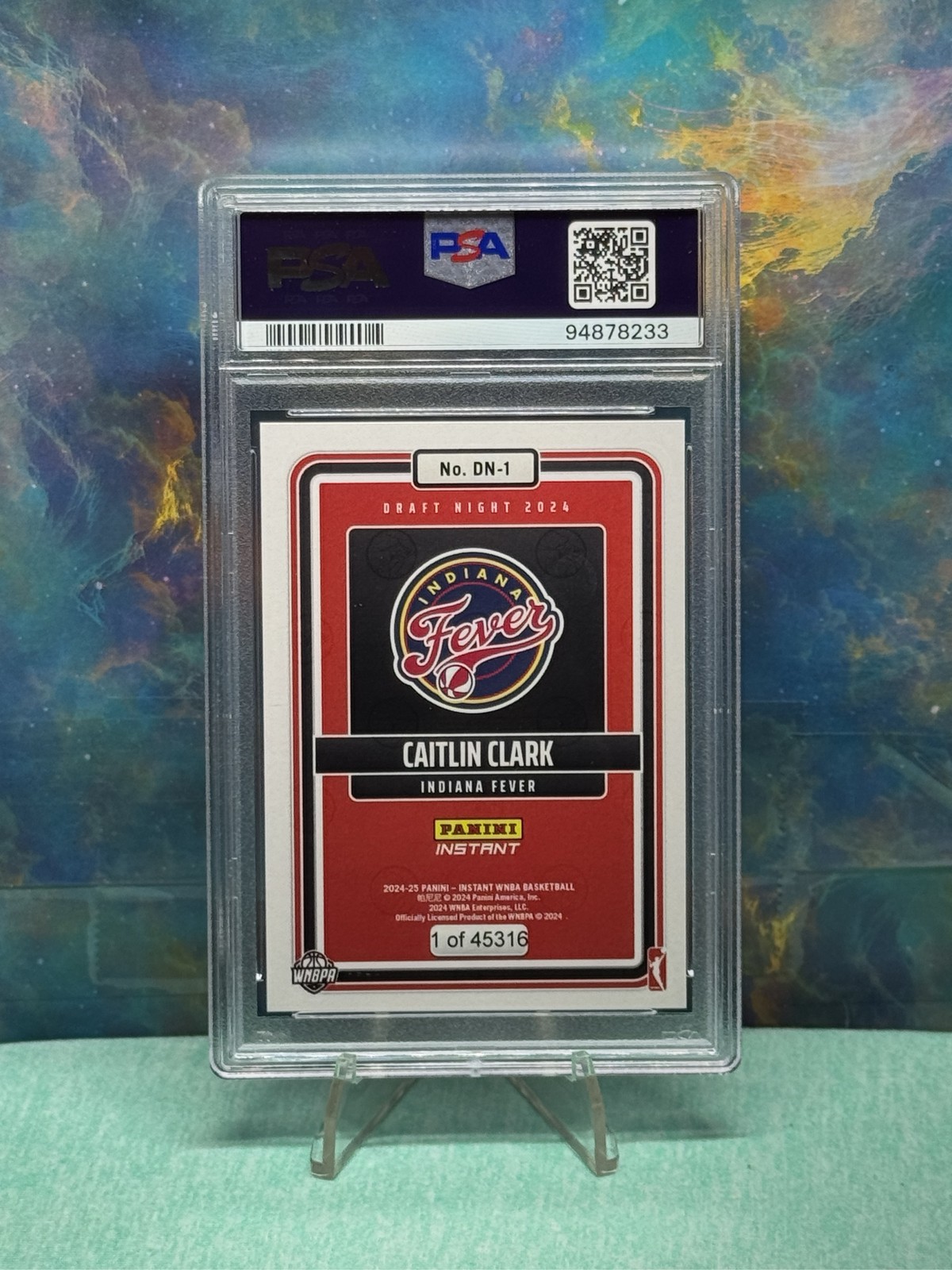2024 Panini Instant Caitlin Clark #DN1 Draft Night RC Rookie PSA 9 WNBA Fever view 2