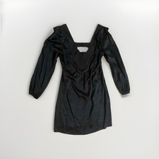 See by Chloé Black Square Neck Ruffle Cut-Out Shift Short Dress 42 us sz 6 