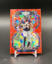Nico Collins 2021 Panini Prizm Red Cracked Ice Rookie Card RC #360 Texans INVEST. rookie card picture