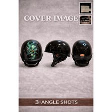 Demi casque moto HCI 100 DOT crâne dragon graphique taille M 57-58 cm