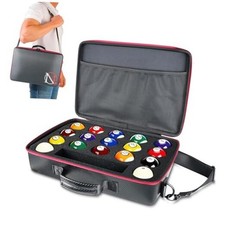Pool Ball Case, Padded Billiard Carrying Bag with Handle and Shoulder Strap,