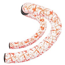 Supacaz Super Sticky Kush White Bar Tape Neon Orange Splat Grip Wrap-Authentic