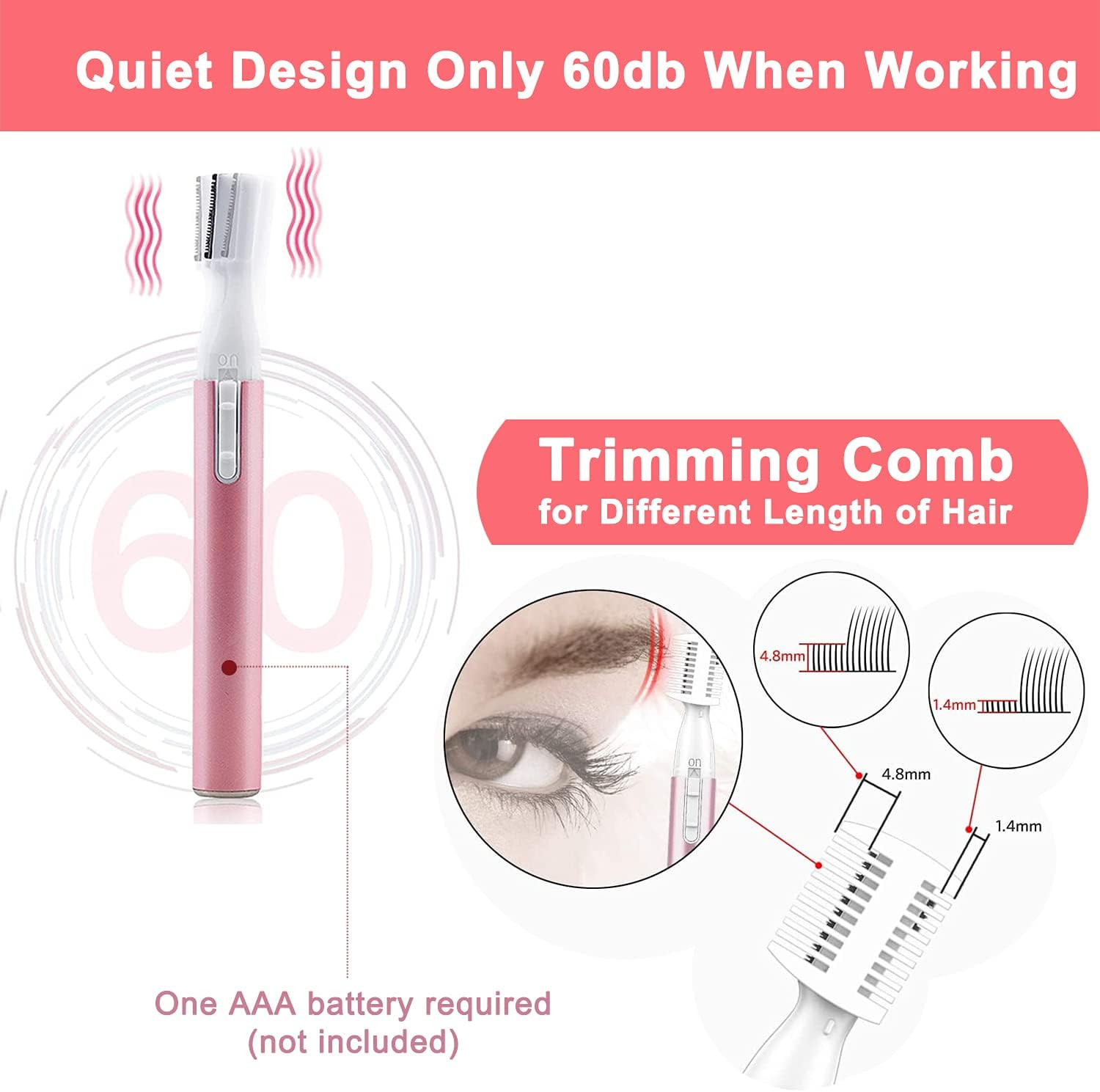 Electric Eyebrow Trimmer for Women, Facial Hair Razor Removal for Men, Mini Epil