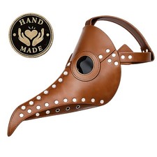 Steampunk Plague Doctor Mask Brown Leather Cosplay Mardi Gras Gothic Costume
