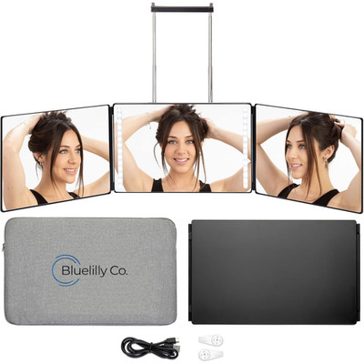 3 Way LED Travel Mirror for Hair Styling Makeup Hanging Mirror Case