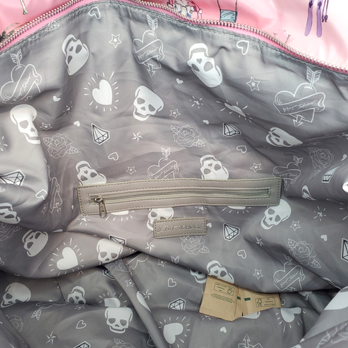 BETSEY JOHNSON Puffer Weekender Tote Bag Pink Ski Snowboard Duffle Travel NEW - Picture 7 of 21