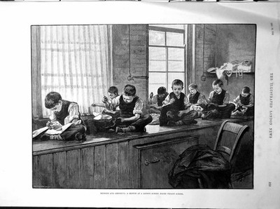 Antique Old Print Mending And Amending Sketch London School Board Truant 1893