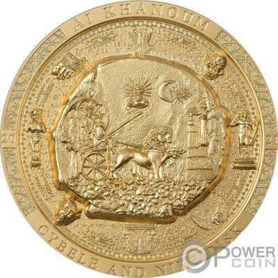 BACTRIAN CYBELE DISK Gilded Archeology 3 Oz Silver Coin 20$ Cook Islands 2021