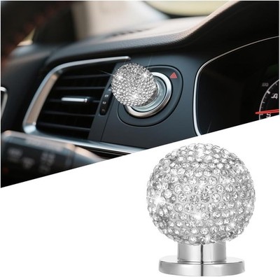Crystal Rhinestone Car Push Start Button Cover, One Touch Engine  Color: White