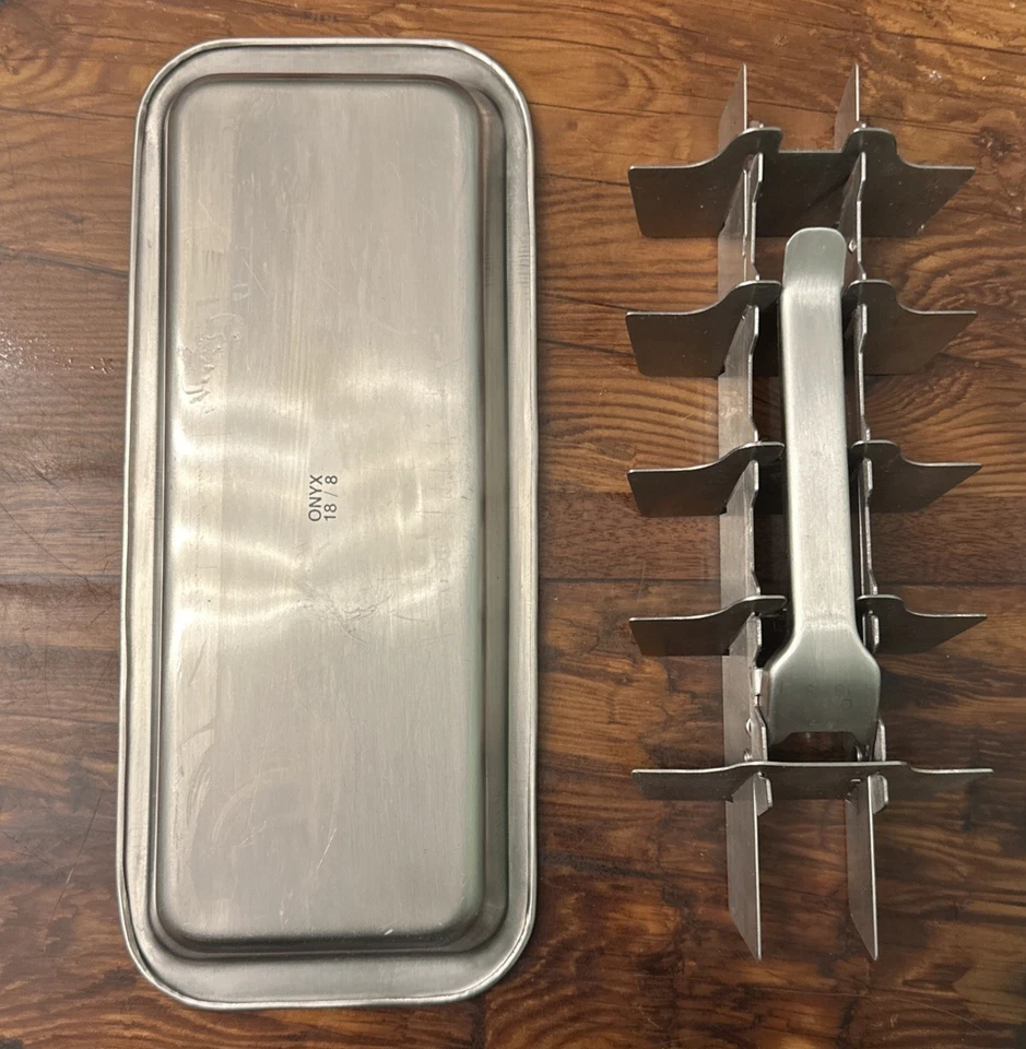 Bandeja para cubitos de hielo de acero inoxidable ONYX 18/8 18 ranuras mango de fácil liberación Foto 4 de 4