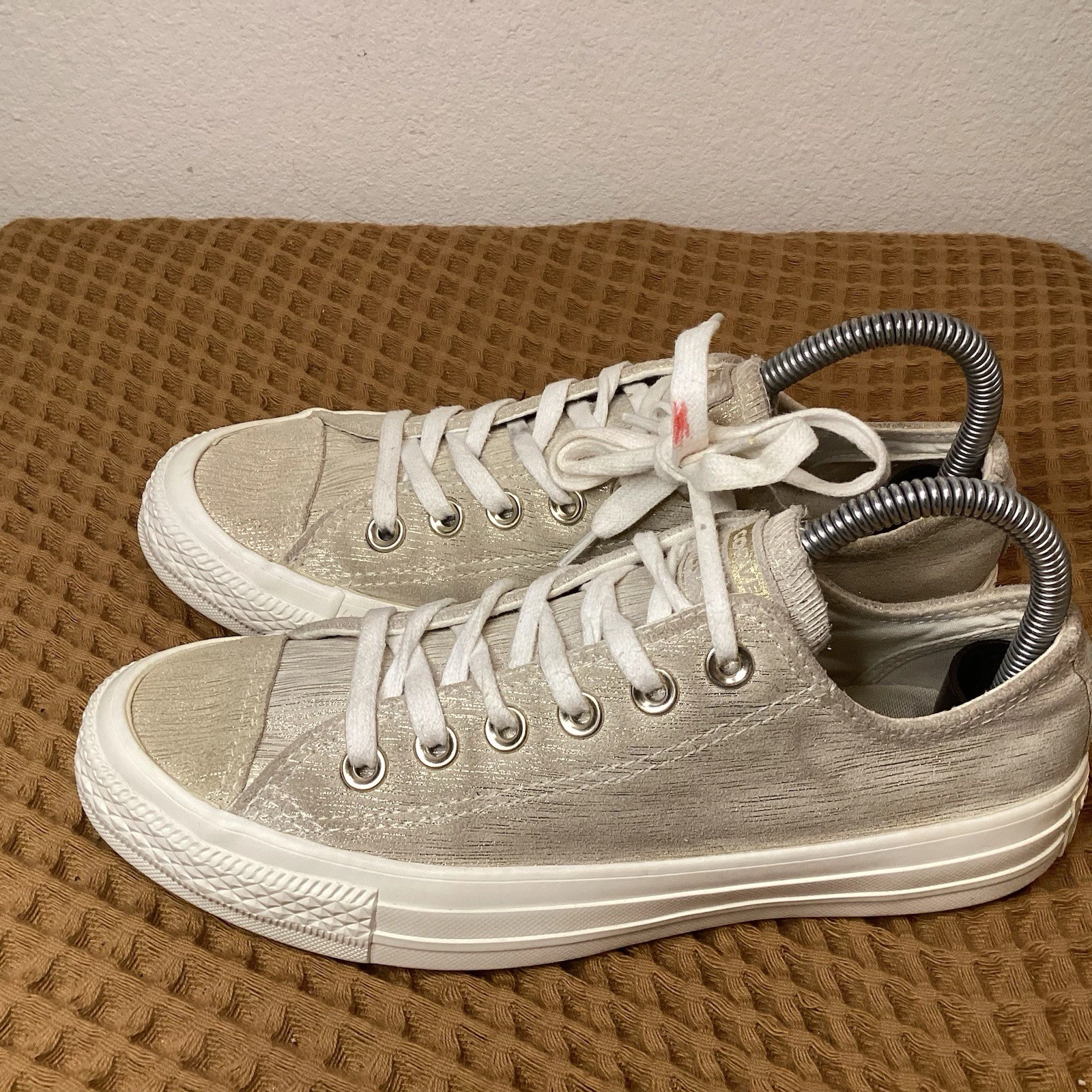 Converse CTAS Oro Bianco Metallo Prezioso Lo Donna Tg 7 Egret Metallizzato 561647C