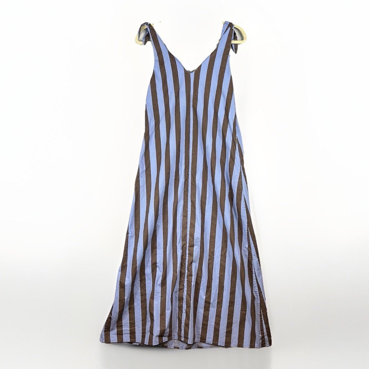 Buru A-Line Shift Maxi Dress Striped Size XS Cotton Sleeveless