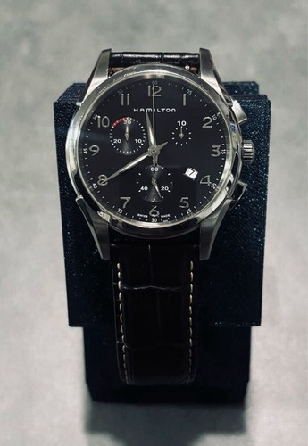 Hamilton Jazzmaster Thinline Chronograph Khaki Day Date H386120 Working - Picture 2 of 6