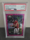 2024 Topps Chrome - Rookies Bo Nix #206 Magenta Speckle Refractor /399 RC PSA 10