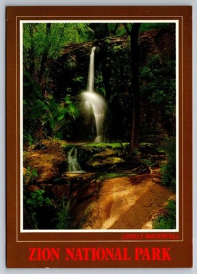 Lovely Waterfall Postcard, Zion National Park, Utah