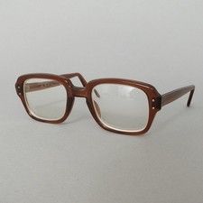 Vintage 50s 60s Military USS 4 1/2 - 5 3/4 Eyeglasses Frames Brown Thick Wayfair