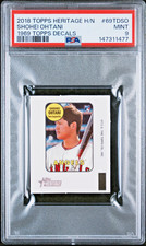 2018 Topps Heritage Shohei Ohtani High Number 1969 Decal #69TDSO PSA 9