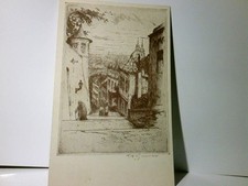 Prague / Praha. Nove Zámecké schody, dle leptu z eyklu " Praha ". Czech Republic. Vintage