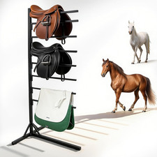 8 Tier Saddle Pad Rack with Stand,Long Rack Arms Horse Blanket Holder Suitable f