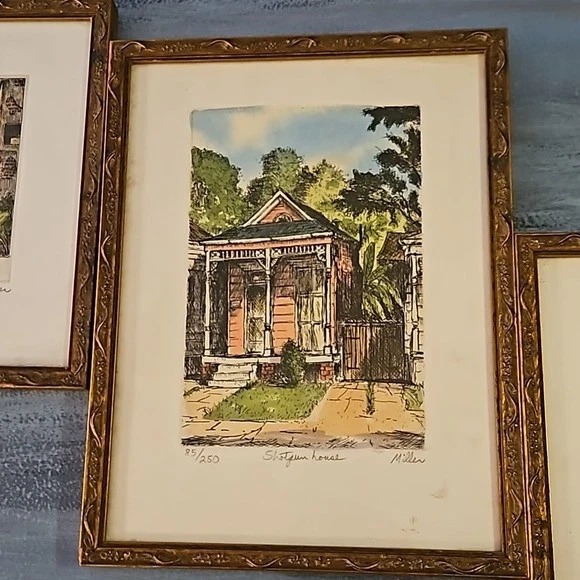 Shotgun House, Merchand Court & Morphy House by Jack R Miller signed & numbered - Image 2 of 4