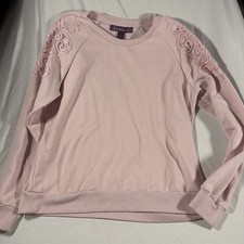 Gloria Vanderbilt ladies' pullover with lace in pink. Women  s M