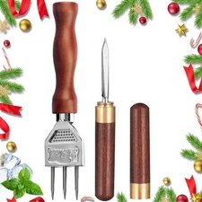 Ice Pick Set of 2 Three Pronged lce Pick, Stainless Steel Ice Pick with non-slip