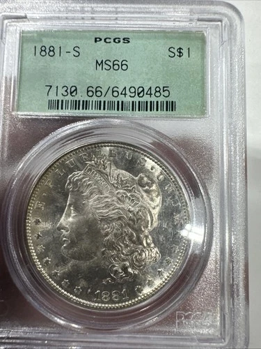 1881-S San Francisco Morgan Silver PCGS Ms66 Old Green Holder