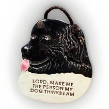 Vintage 1994 Smoky Mountain Pottery Dog Wall Plaque Made USA