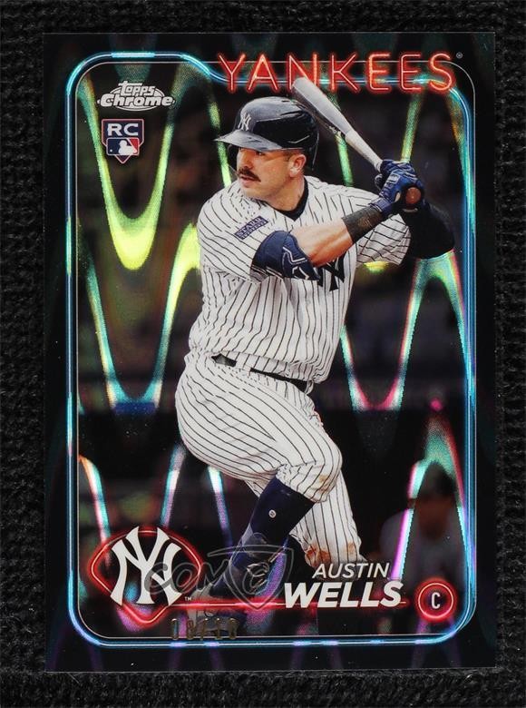 2024 Topps Chrome Black RayWave Refractor 8/10 Austin Wells #281 0b5f